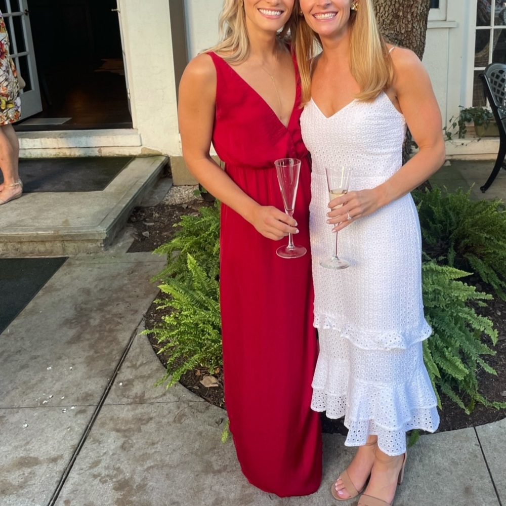 Red Maxi Slit Dress